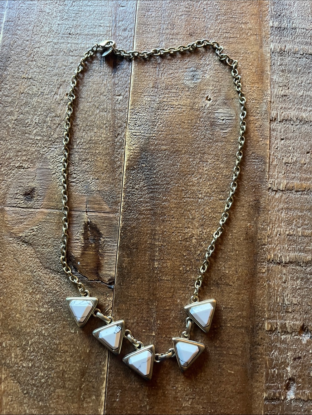 LOFT brushed gold chunky statement necklace